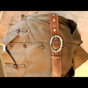 Vintage Gerold trench coat w/leather Moschino belt